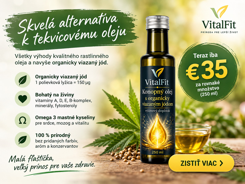 Skvelá alternatíva k tekvicovému oleju - Konopný olej s organicky viazaným jódom